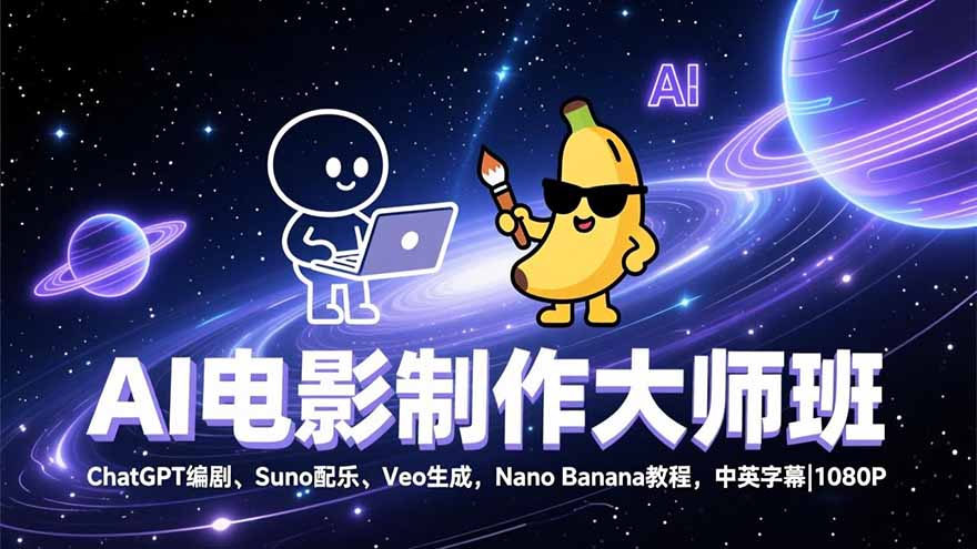 AI电影制作大师班：ChatGPT编剧、Suno配乐、Veo生成，Nano Banana教程，中英字幕|1080P采购|汽车产业|汽车配件|机加工蚂蚁智酷企业交流社群中心