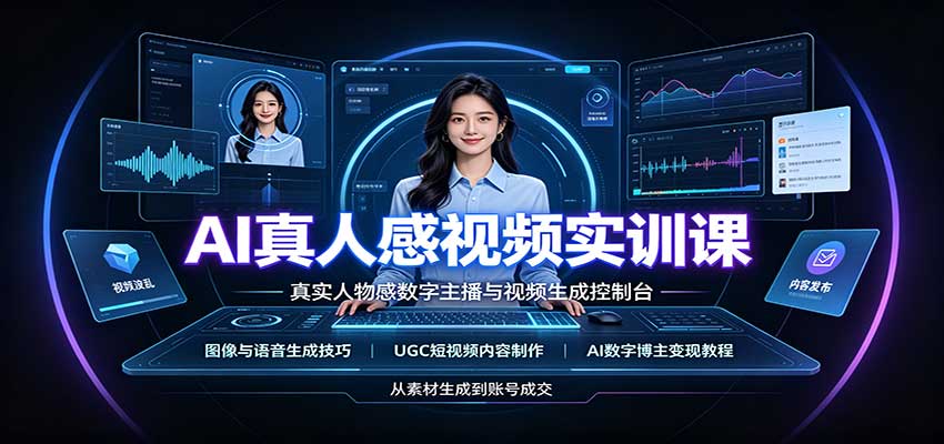 AI真人感视频实训课：图像语音生成，UGC内容制作，AI数字博主变现教程采购|汽车产业|汽车配件|机加工企业家交流社群中心
