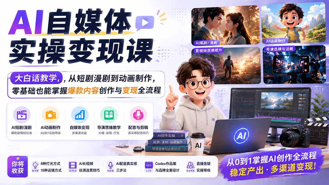 AI自媒体实操变现课|大白话教学,从短剧漫剧到动画制作,零基础也能掌握爆款内容创作与变现全流程采购|汽车产业|汽车配件|机加工企业家交流社群中心