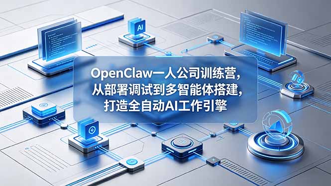 OpenClaw 一人公司训练营，从部署调试到多智能体搭建，打造全自动 AI 工作引擎采购|汽车产业|汽车配件|机加工企业家交流社群中心