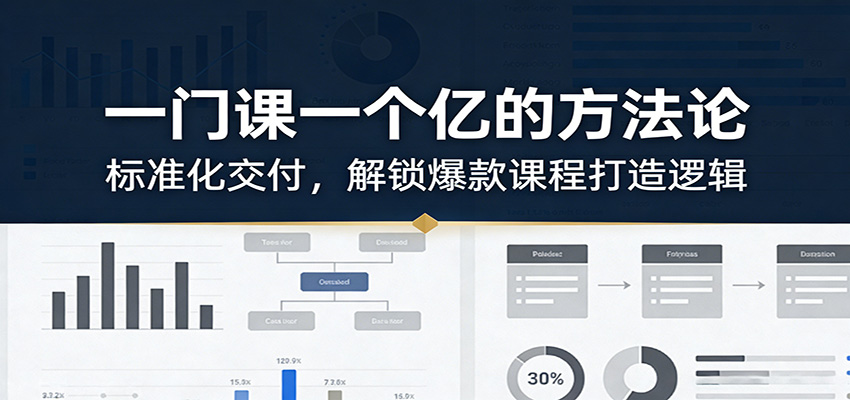 一门课一个亿的方法论：标准化交付，解锁爆款课程打造逻辑采购|汽车产业|汽车配件|机加工蚂蚁智酷企业交流社群中心