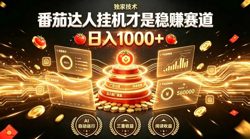 别再瞎找副业!番茄达人挂G才是稳賺赛道,日入1000+,全程傻瓜式操作,可矩阵放大【揭秘】采购|汽车产业|汽车配件|机加工企业家交流社群中心