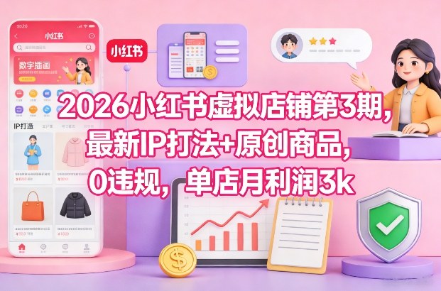 2026小红书虚拟店铺第3期,最新IP打法+原创商品,0违规,单店月利润3k+采购|汽车产业|汽车配件|机加工蚂蚁智酷企业交流社群中心