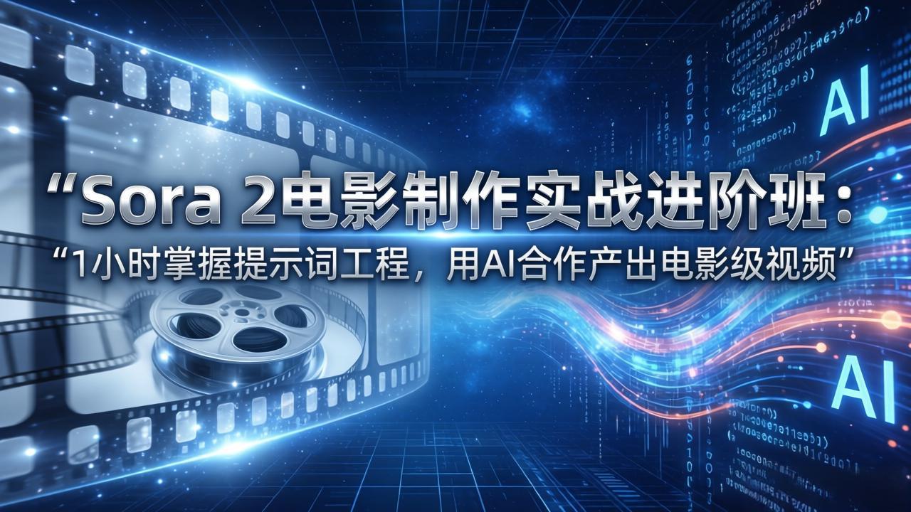 Sora 2电影制作实战进阶班：1小时掌握提示词工程，用AI合作产出电影级视频采购|汽车产业|汽车配件|机加工企业家交流社群中心