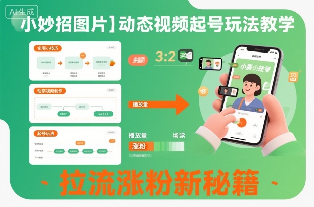 小妙招图片+动态视频起号玩法教学,拉流涨粉新秘籍采购|汽车产业|汽车配件|机加工蚂蚁智酷企业交流社群中心