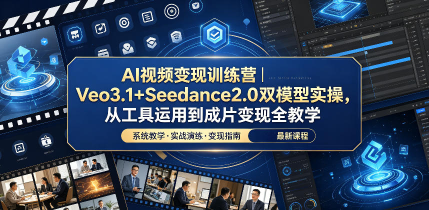 AI视频变现训练营｜Veo3.1+Seedance2.0双模型实操，从工具运用到成片变现全教学采购|汽车产业|汽车配件|机加工企业家交流社群中心