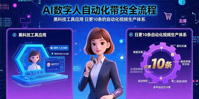 AI数字人自动化带货全流程：黑科技工具应用 日更10条的自动化视频生产体系采购|汽车产业|汽车配件|机加工蚂蚁智酷企业交流社群中心