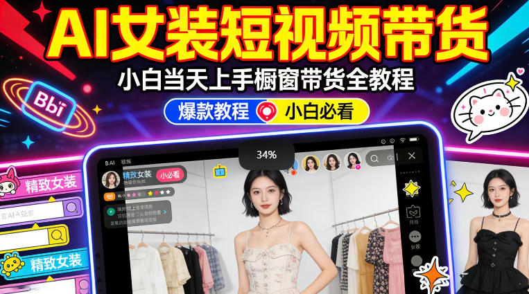 AI女装短视频橱窗带货：小白零门槛当天上手，高佣金爆款轻松賺！采购|汽车产业|汽车配件|机加工企业家交流社群中心