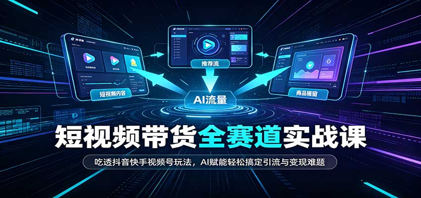 短视频带货全赛道：吃透抖音快手视频号玩法，AI赋能轻松搞定引流与变现难题采购|汽车产业|汽车配件|机加工企业家交流社群中心