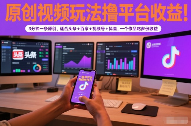 原创视频玩法撸平台收益，3分钟一条原创，适合头条+百家+视频号+抖音，一个作品吃多份收益采购|汽车产业|汽车配件|机加工蚂蚁智酷企业交流社群中心