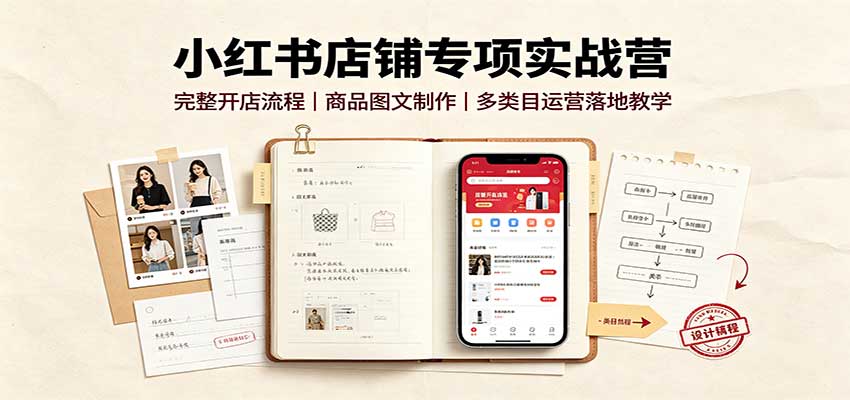小红书店铺专项实战营：完整开店流程，商品图文制作，多类目运营落地教学采购|汽车产业|汽车配件|机加工企业家交流社群中心