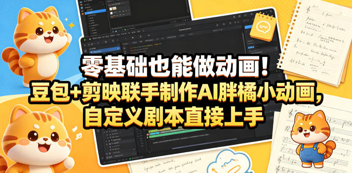 零基础也能做动画！豆包+剪映联手制作AI胖橘小动画，自定义剧本直接上手采购|汽车产业|汽车配件|机加工企业家交流社群中心