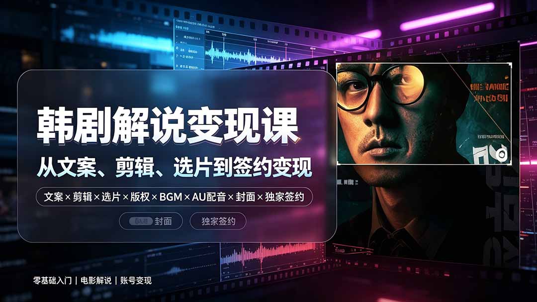 抖音270W粉丝博主亲授韩剧解说课:文案×剪辑×选片×版权×BGM×AU配音×封面×独家签约,零基础到变现采购|汽车产业|汽车配件|机加工企业家交流社群中心