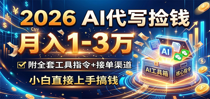 2026 AI代写捡钱，月入1-3万，附全套工具指令+接单渠道，小白直接上手搞钱采购|汽车产业|汽车配件|机加工企业家交流社群中心