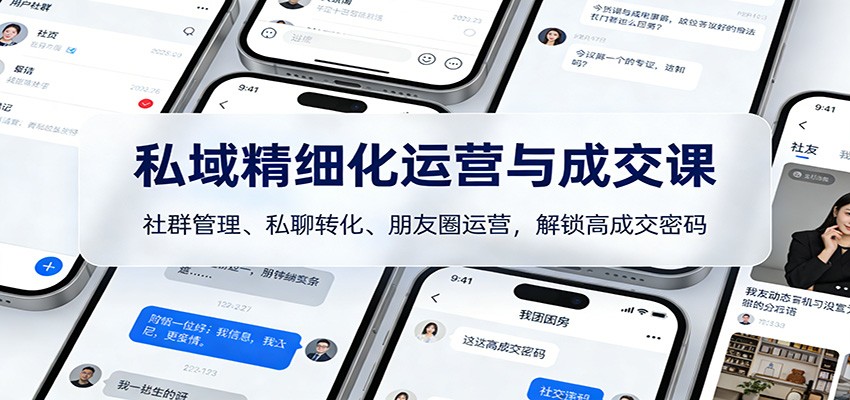 私域精细化运营与成交课：社群管理、私聊转化、朋友圈运营，解锁高成交密码采购|汽车产业|汽车配件|机加工蚂蚁智酷企业交流社群中心