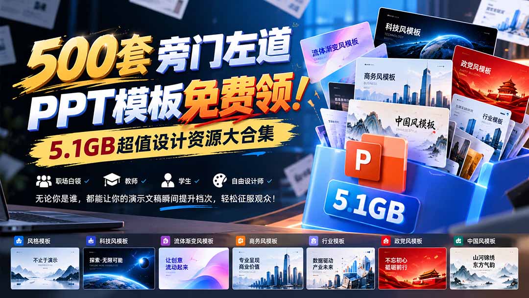 500套旁门左道PPT模板免费领！5.1GB超值设计资源大合集采购|汽车产业|汽车配件|机加工企业家交流社群中心