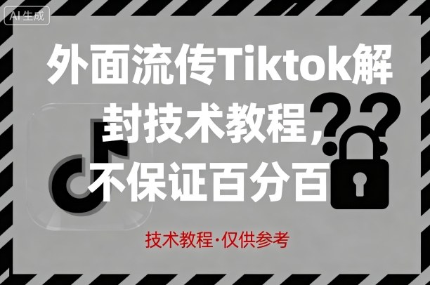 外面流传Tiktok解封技术教程,不保证百分百,具体自测采购|汽车产业|汽车配件|机加工蚂蚁智酷企业交流社群中心