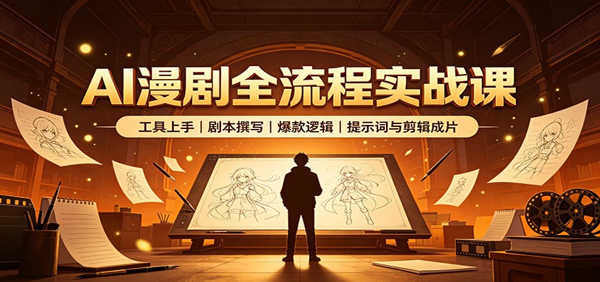 AI漫剧全流程实战课：工具上手、剧本撰写、爆款逻辑、提示词与剪辑成片采购|汽车产业|汽车配件|机加工企业家交流社群中心