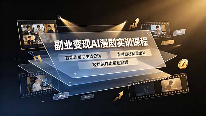 副业变现AI漫剧实训课程,智能体辅助生成分镜,参考素材批量出片,轻松制作流量短视频采购|汽车产业|汽车配件|机加工企业家交流社群中心