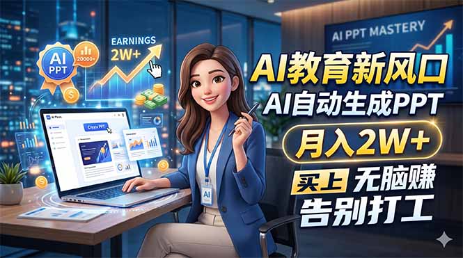 AI教育新风口，AI自动生成PPT，月入2W+，无脑赚，告别打工采购|汽车产业|汽车配件|机加工企业家交流社群中心