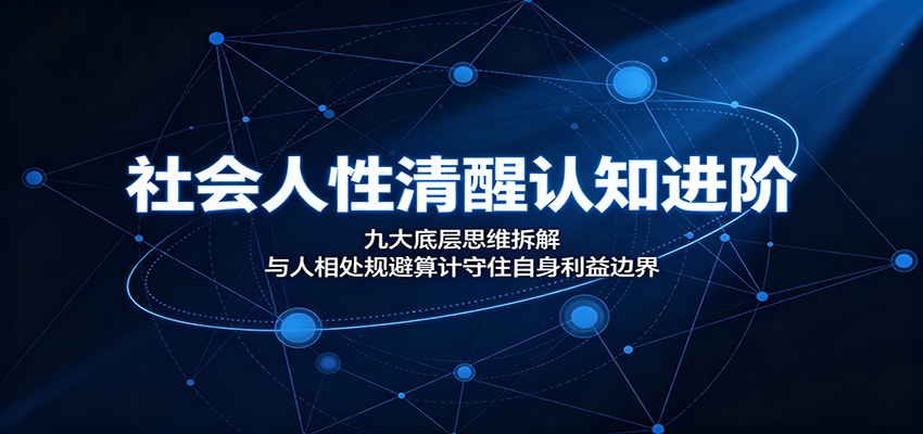 社会人性清醒认知进阶：九大底层思维拆解，与人相处规避算计守住自身利益边界采购|汽车产业|汽车配件|机加工企业家交流社群中心