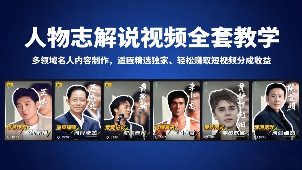 人物志解说视频全套教学，多领域名人内容制作，适配精选独家，轻松赚取短视频分成收益采购|汽车产业|汽车配件|机加工企业家交流社群中心
