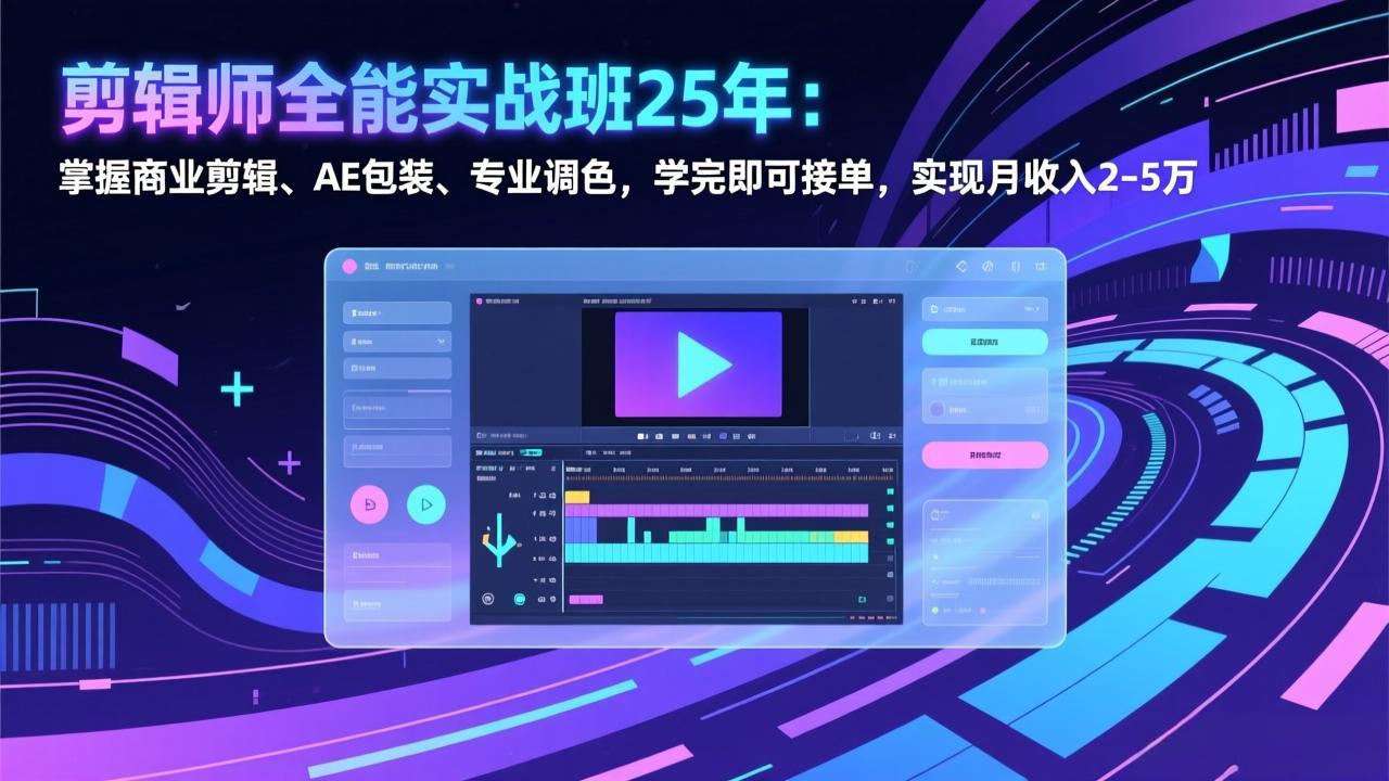 剪辑师全能实战班25年：掌握商业剪辑、AE包装、专业调色，学完即可接单，实现月收入2-5万采购|汽车产业|汽车配件|机加工蚂蚁智酷企业交流社群中心