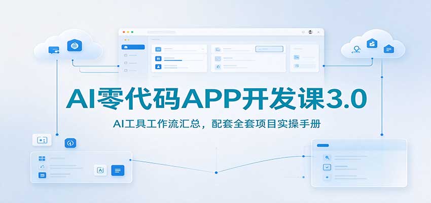 AI零代码APP开发课3.0:AI工具工作流汇总,配套全套项目实操手册采购|汽车产业|汽车配件|机加工企业家交流社群中心