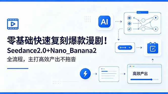 零基础快速复刻爆款漫剧！Seedance2.0+Nano_Banana2全流程，主打高效产出不拖沓采购|汽车产业|汽车配件|机加工企业家交流社群中心