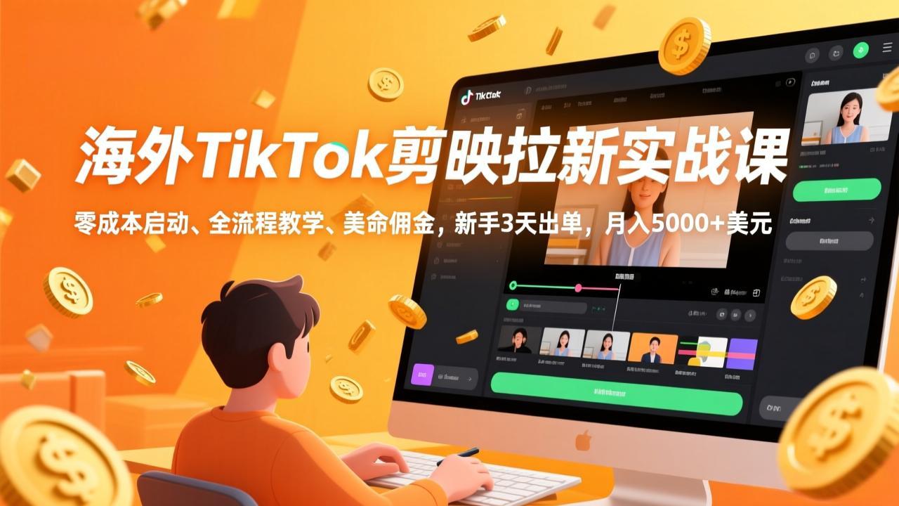 海外TikTok剪映拉新实战课，零成本启动、全流程教学、美金佣金，新手3天出单，月入5000+美元采购|汽车产业|汽车配件|机加工蚂蚁智酷企业交流社群中心