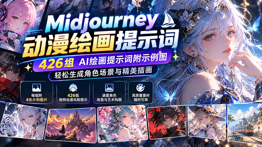 Midjourney动漫绘画提示词:426组AI绘画提示词附示例图,轻松生成角色场景与精美插画采购|汽车产业|汽车配件|机加工企业家交流社群中心