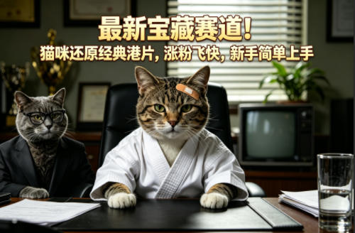 最新宝藏赛道！猫咪还原经典港片，涨粉飞快，新手简单上手采购|汽车产业|汽车配件|机加工企业家交流社群中心