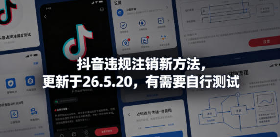 抖音违规注销新方法，更新于26.5.20，有需要自行测试采购|汽车产业|汽车配件|机加工企业家交流社群中心