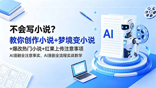 不会写小说？教你创作小说+梦境变小说+爆改热门小说+红果上传注意事项，AI漫剧全流程实战教学采购|汽车产业|汽车配件|机加工企业家交流社群中心