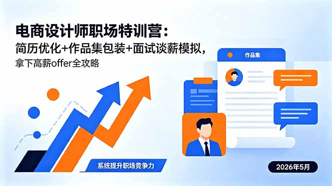 电商设计师职场特训营:简历优化+作品集包装+面试谈薪模拟,拿下高薪offer全攻略采购|汽车产业|汽车配件|机加工企业家交流社群中心