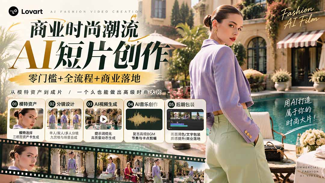 从一张模特图到高级时尚广告大片:AI三视图资产、场景合成、电影分镜、动态生成与复古音乐剪辑实战课采购|汽车产业|汽车配件|机加工企业家交流社群中心