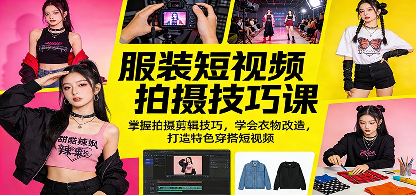 服装短视频拍摄技巧课:掌握拍摄剪辑技巧,学会衣物改造,打造特色穿搭短视频采购|汽车产业|汽车配件|机加工企业家交流社群中心