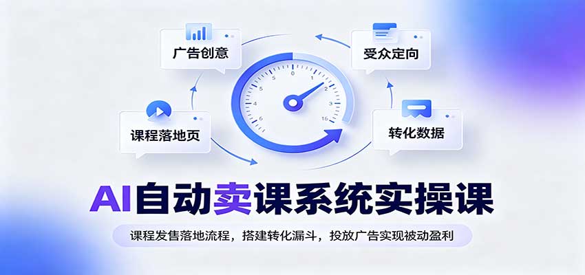 AI自动卖课系统实操课：课程发售落地流程，搭建转化漏斗，投放广告实现被动盈利采购|汽车产业|汽车配件|机加工企业家交流社群中心