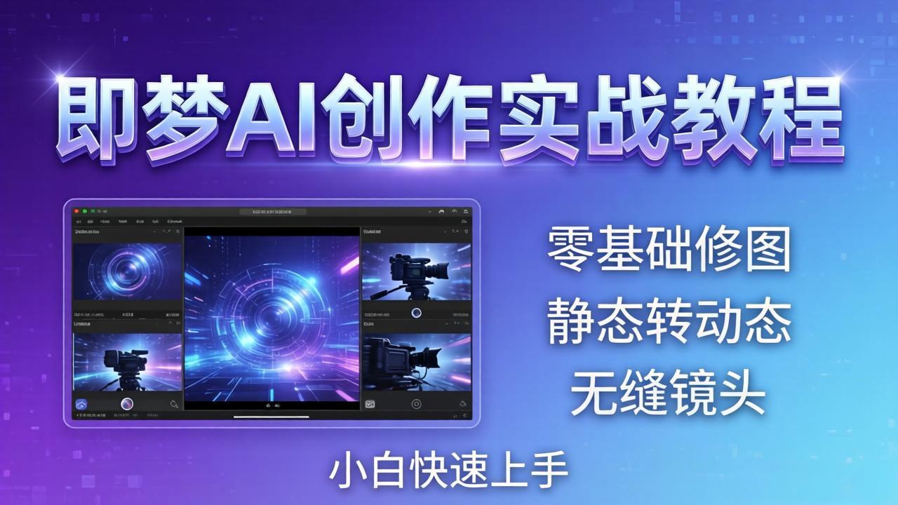 即梦AI创作实战教程，从零基础修图到AI导演，实战教学静态转动态+无缝镜头，小白快速上手采购|汽车产业|汽车配件|机加工企业家交流社群中心