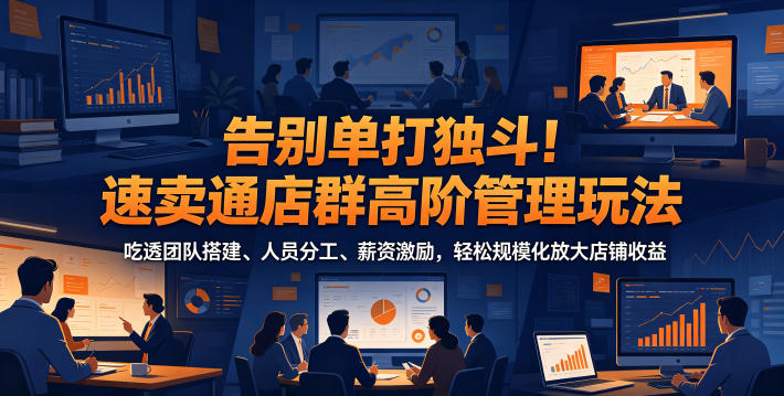 告别单打独斗！速卖通店群高阶管理玩法，吃透团队搭建、人员分工、薪资激励，轻松规模化放大店铺收益采购|汽车产业|汽车配件|机加工企业家交流社群中心