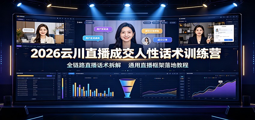 2026云川直播成交人性话术训练营：全链路直播话术拆解，通用直播框架落地教程采购|汽车产业|汽车配件|机加工企业家交流社群中心