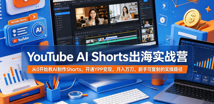 YouTube AI Shorts出海实战营，从0开始教AI制作Shorts，开通YPP变现，月入万刀，新手可复制的实操路径采购|汽车产业|汽车配件|机加工企业家交流社群中心
