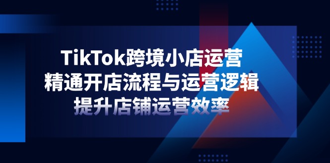 TikTok跨境小店运营，精通开店流程与运营逻辑，提升店铺运营效率采购|汽车产业|汽车配件|机加工蚂蚁智酷企业交流社群中心