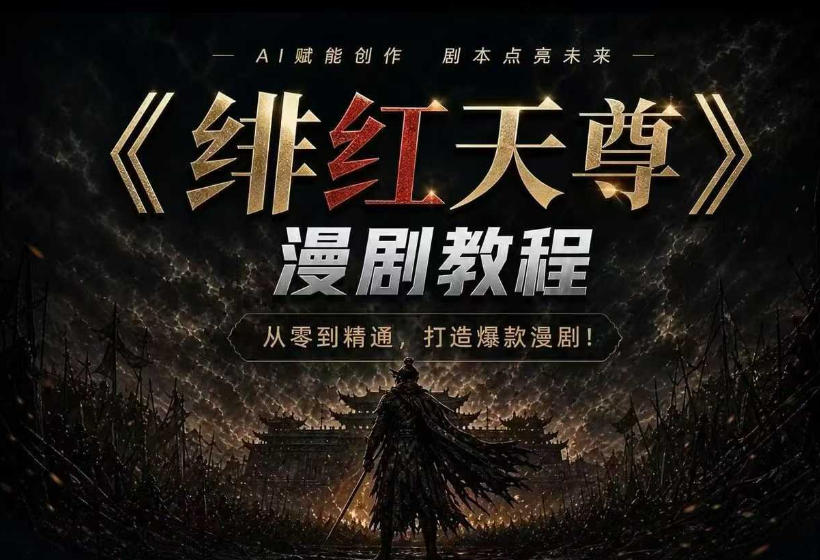 绯红天尊AI漫剧系统教程｜从零入门到精通，工具运用+剧本创作+爆款逻辑+提示词素材+镜头剪辑，全套爆款漫剧落地实战课采购|汽车产业|汽车配件|机加工企业家交流社群中心