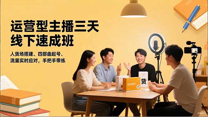 运营型主播三天线下班,人货场搭建,四部曲起号,流量实时应对,手把手带练采购|汽车产业|汽车配件|机加工蚂蚁智酷企业交流社群中心