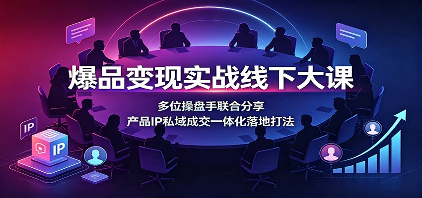 爆品变现实战线下大课：多位操盘手联合分享，产品IP私域成交一体化落地打法采购|汽车产业|汽车配件|机加工企业家交流社群中心