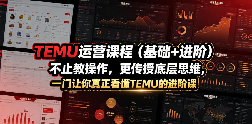 TEMU运营课程(基础+进阶)，不止教操作，更传授底层思维，一门让你真正看懂TEMU的进阶课采购|汽车产业|汽车配件|机加工企业家交流社群中心