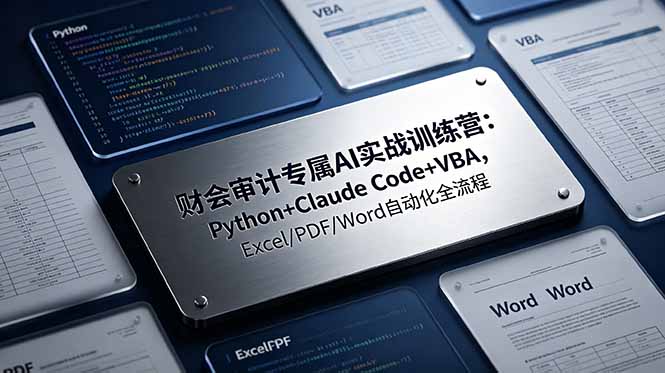 财会审计专属 AI实战训练营:Python+Claude Code+VBA,Excel/PDF/Word自动化全流程采购|汽车产业|汽车配件|机加工企业家交流社群中心