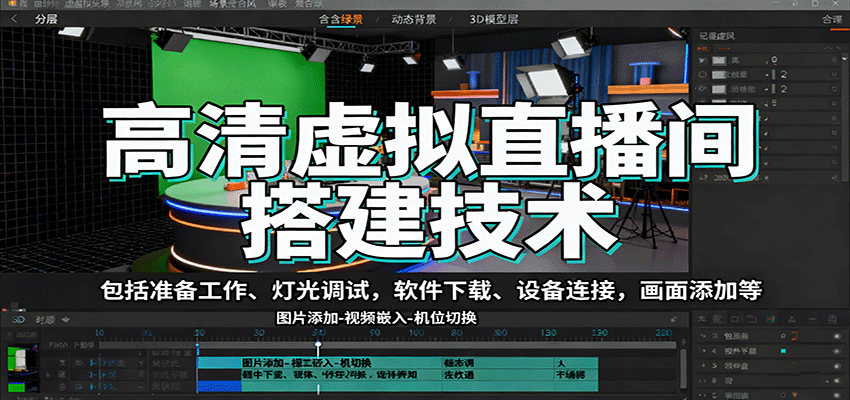 高清虚拟直播间搭建技术,包括准备工作、灯光调试,软件下载、设备连接,画面添加等采购|汽车产业|汽车配件|机加工蚂蚁智酷企业交流社群中心