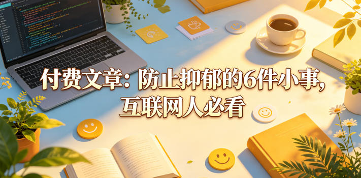 付费文章：防止抑郁的6件小事，互联网人必看！采购|汽车产业|汽车配件|机加工企业家交流社群中心